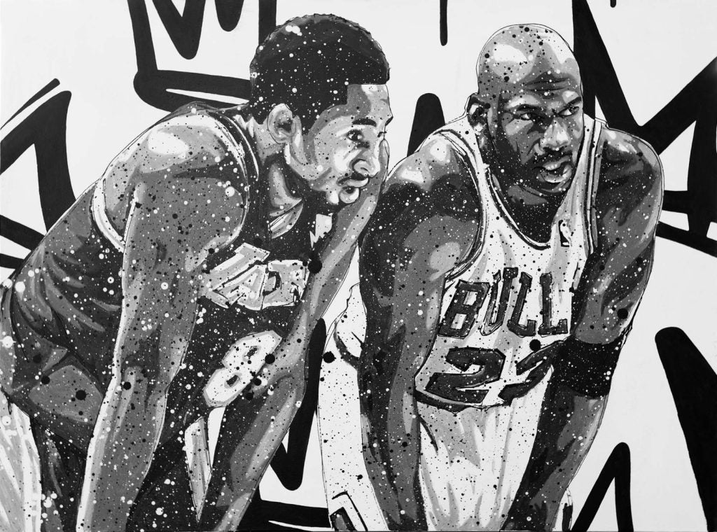 Duo: Kobe/MJ - Acrylic on Canvas - 30 x 40"