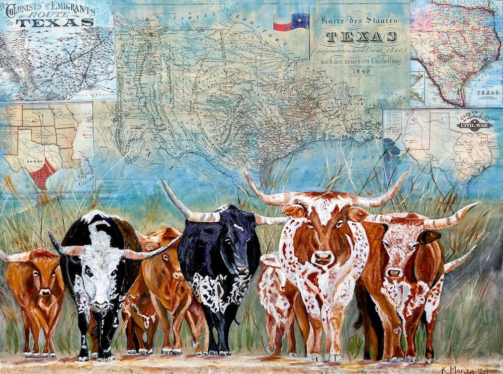 Roaming Texas - Mixed Media on Canvas - 30 x 40"