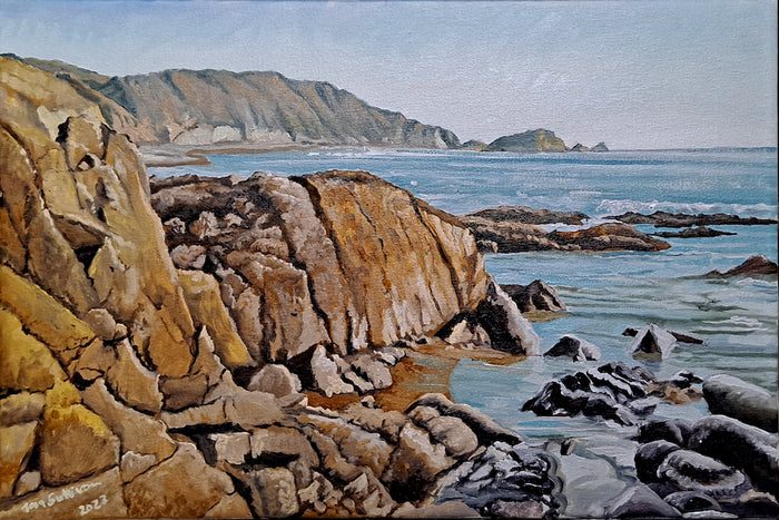 Rocky Coast Pt Reyes- Oil on Canvas - 12 x 16