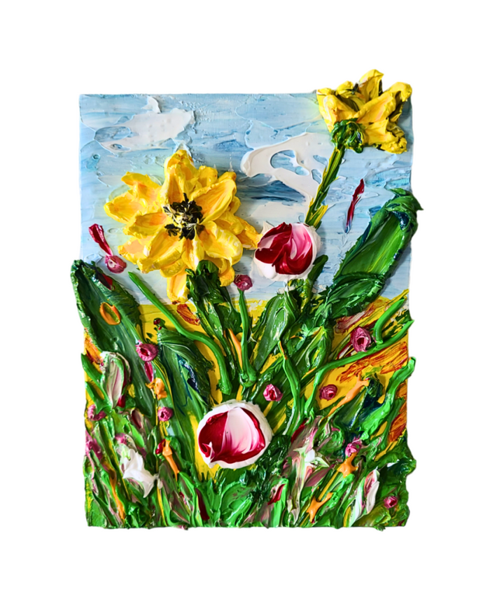 Petals Dance - Original Acrylic on Canvas - 6 x 8