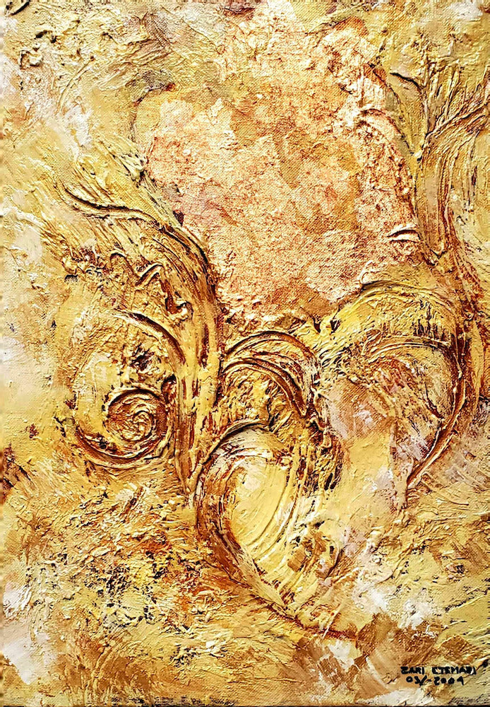 Golden Lily - Acrylic/Mixed Media on Canvas - 9.8