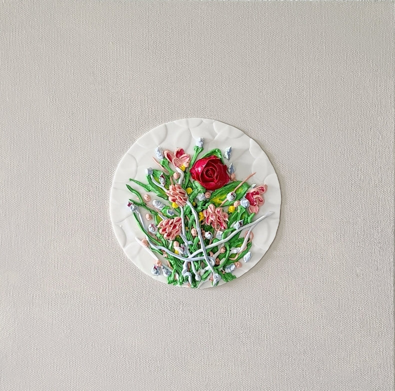 Small Bouquet -Acrylic on Canvas - 12 x 12"