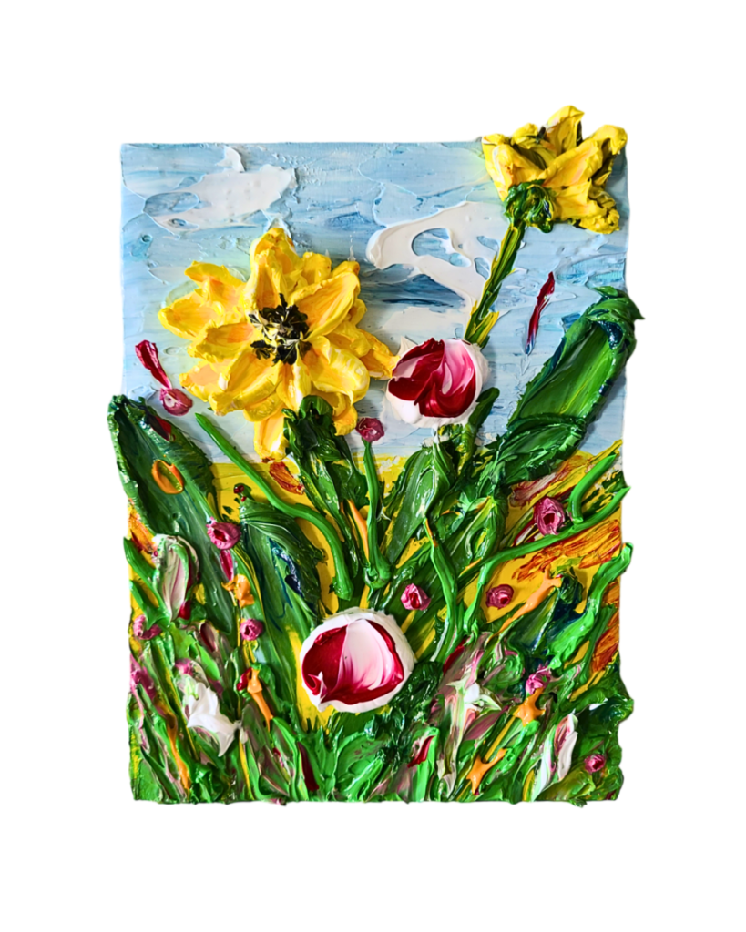 Petals Dance - Original Acrylic on Canvas - 6 x 8"
